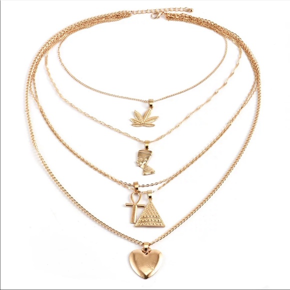 5Pcs/Set Multilayer Clavicle Chain 🏝 Necklaces - Picture 4 of 4